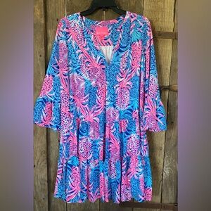 Lilly Pulitzer Vibrant Blue and Pink Mini Dress